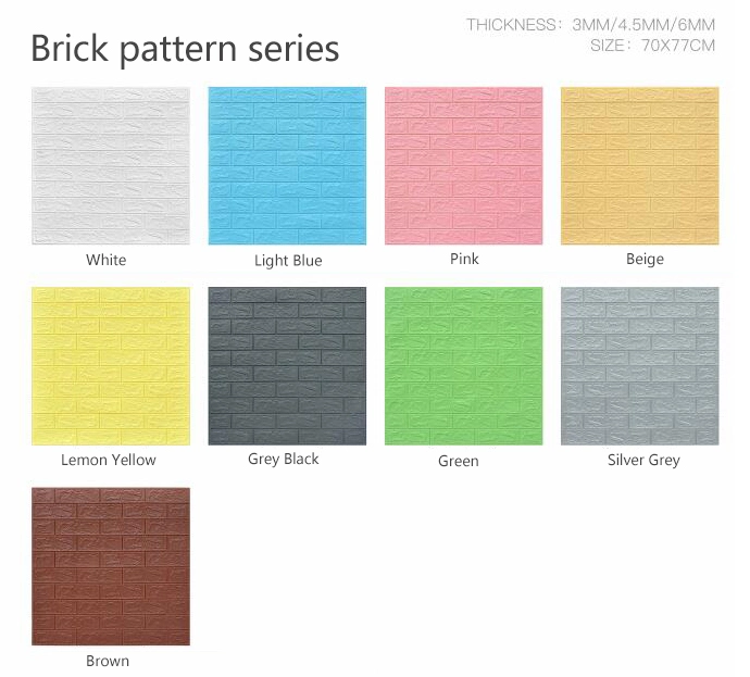 Tile Wall Sticker Kitchen Wallpaper PE Oil Proof 3D Brick Wall Sticker