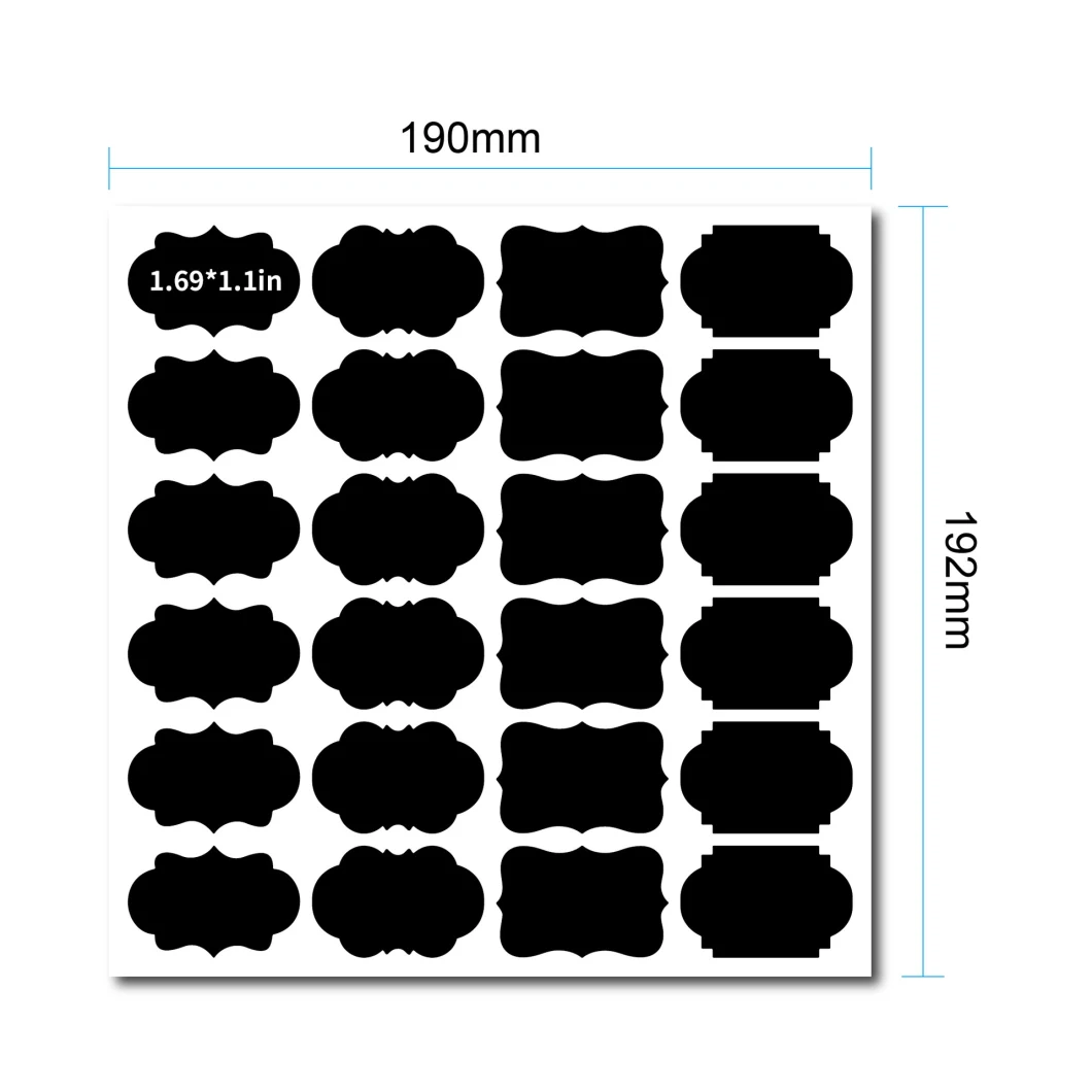 Cross-Border Blackboard Sticker Adhesive, Waterproof Large Bottle Seasoning Label Can Color Black PVC Blackboard Sticker