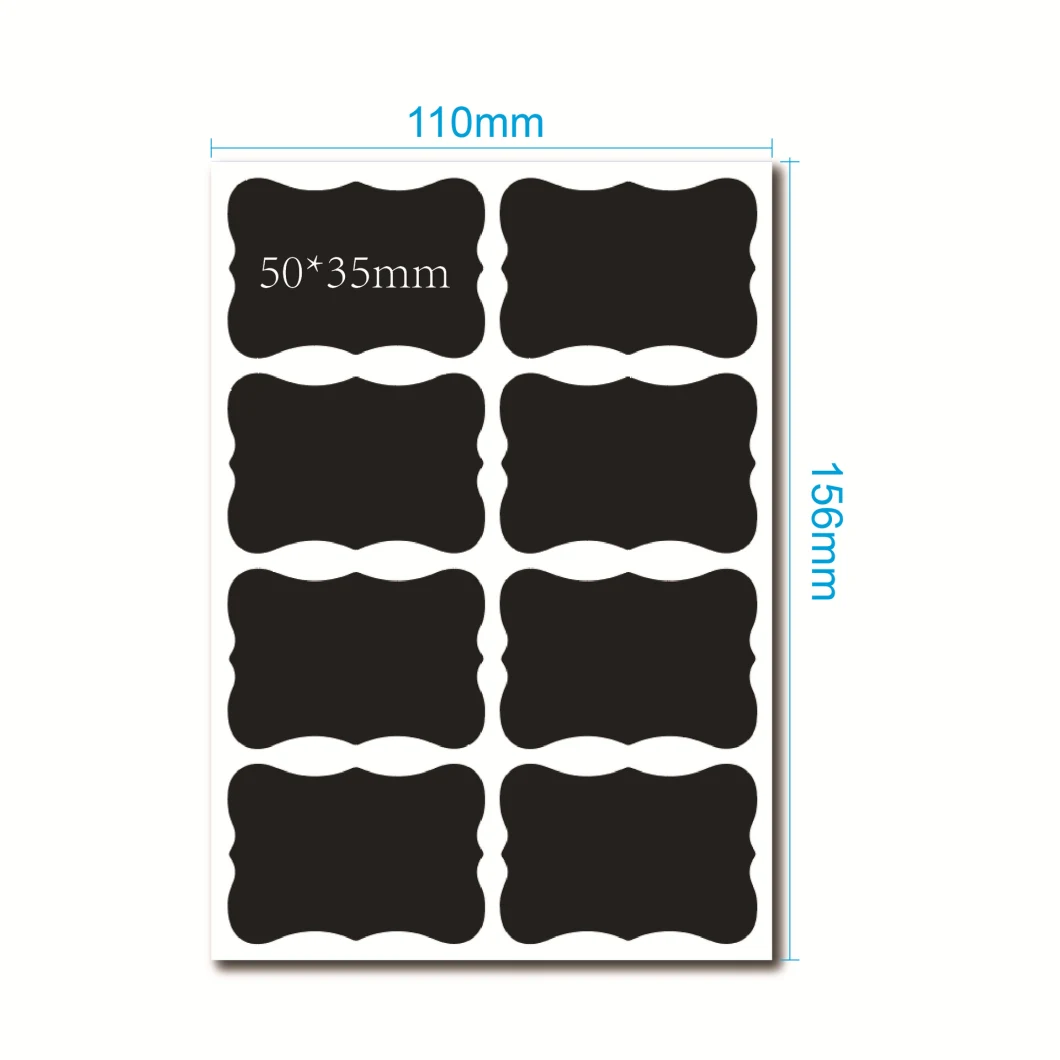 Cross-Border Blackboard Sticker Adhesive, Waterproof Large Bottle Seasoning Label Can Color Black PVC Blackboard Sticker