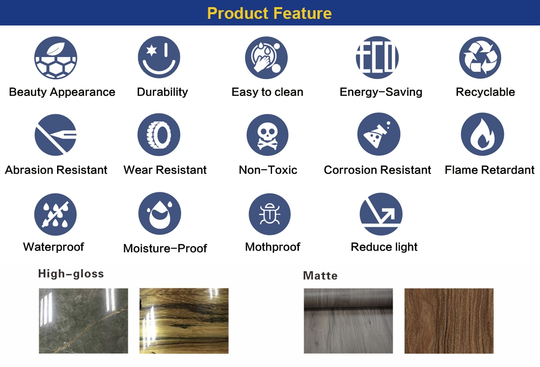 Matt Surface Wood Grain Not Self-Adhesive Interior PVC Laminated Wall Panel PVC Ceiling Panel Film Decorative Foil