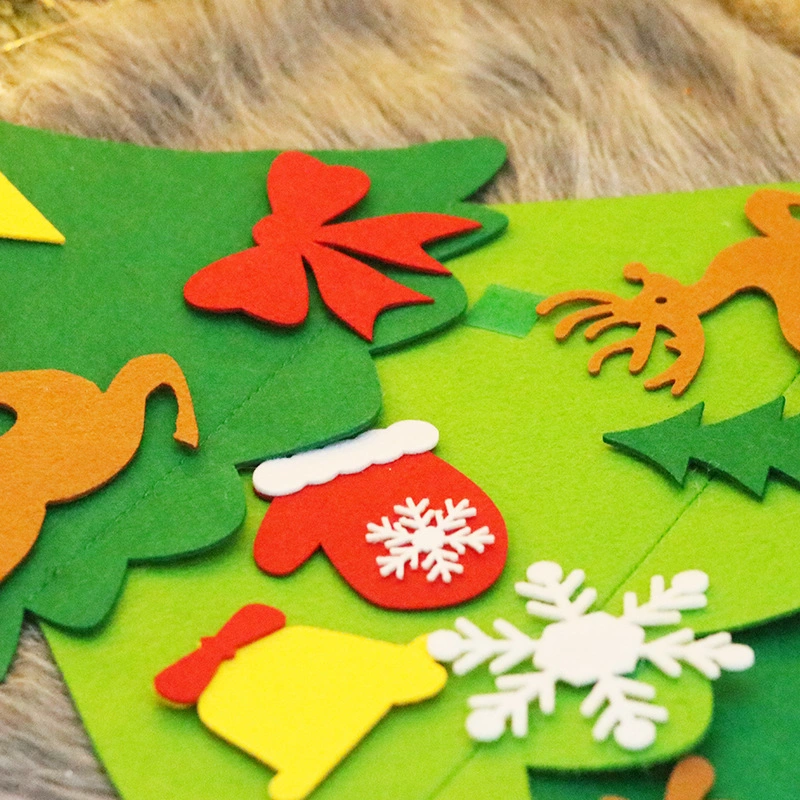 Christmas Tree DIY Ornament Felt Sticker for Home Wall Decoration