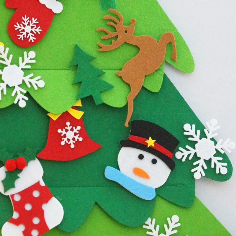 Christmas Tree DIY Ornament Felt Sticker for Home Wall Decoration